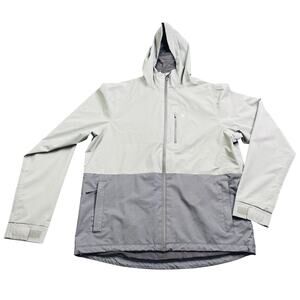 Vuori Oahu Rain Jacket, Men's Gray Block Pattern - Large